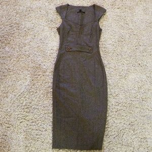 Brown structured midi dress